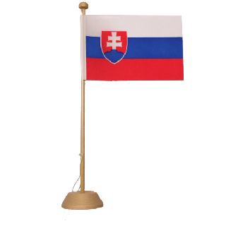 Drapeau de table Slovaquie en bois vernis