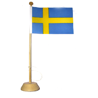 Drapeau de table Suède en bois vernis