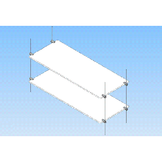 Etagère plexiglas suspendue sur câble SCP063