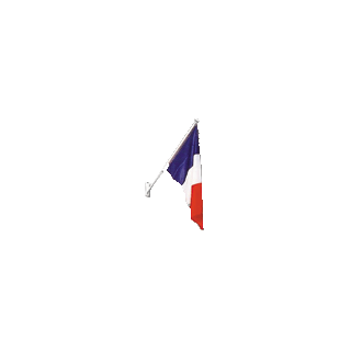 Mât de façade porte drapeau 2 m de 36 mm