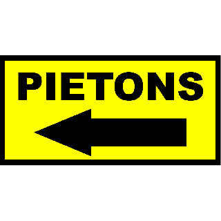 Autocollants piétons avec flèche à gauche