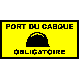 Autocollant port du casque obligatoire