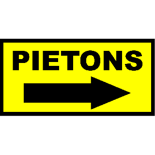 Panneau akilux piétons à droite