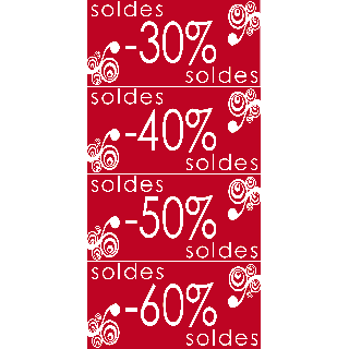 Set affiches soldes baroque pourcentage