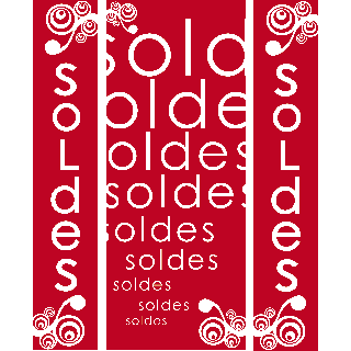 Set affiches soldes baroque verticales
