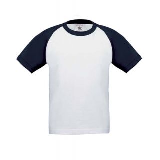 T-shirt baseball kids blanc et bleu