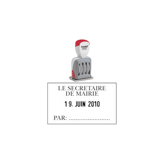 Tampon dateur encrage séparé texte 4 lignes