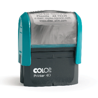 Tampon printer bleu