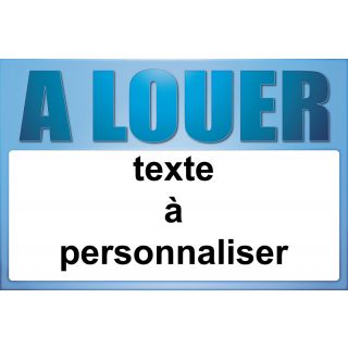 Panneau à louer 120 x 80 cm Azur à personnaliser