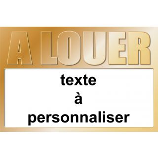 Panneau à louer 120 x 80 cm Or à personnaliser