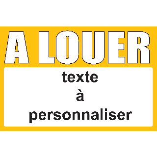 Panneau à louer 40 x 60 cm Jaune à personnaliser