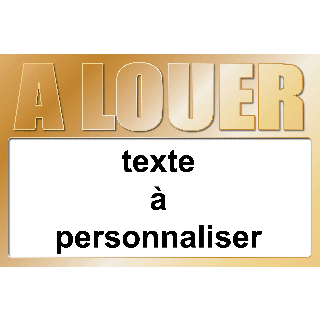 Panneau à louer 40 x 60 cm Or à personnaliser