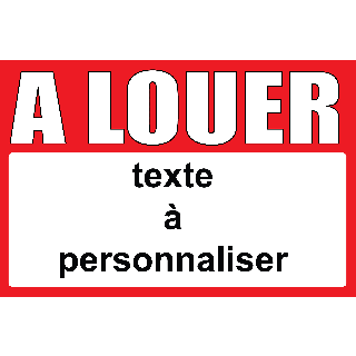 Panneau à louer 40 x 60 cm Rouge à personnaliser
