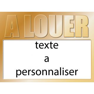 Panneau à louer 60 x 80 cm Or à personnaliser