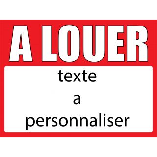 Panneau à louer 60 x 80 cm Rouge à personnaliser