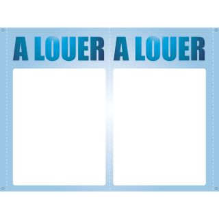 Panneau à louer double V 75 x 120 cm Azur à personnaliser