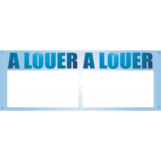 Panneau à louer double V 75 x 60 cm Azur à personnaliser