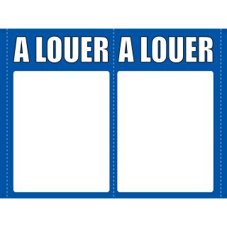 Panneau à louer double V 75 x 120 cm Bleu à personnaliser