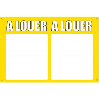 Panneau à louer double V 55 x 80 cm jaune à personnaliser