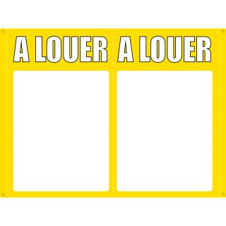 Panneau à louer double V 75 x 120 cm jaune à personnaliser