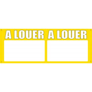 Panneau à louer double V 75 x 60 cm jaune à personnaliser