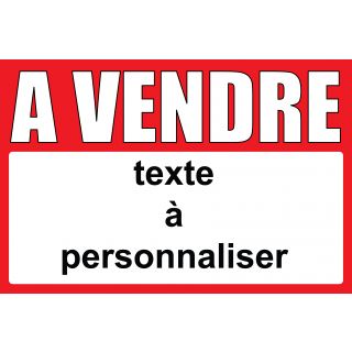 Panneau à vendre 120 x 80 cm Rouge à personnaliser