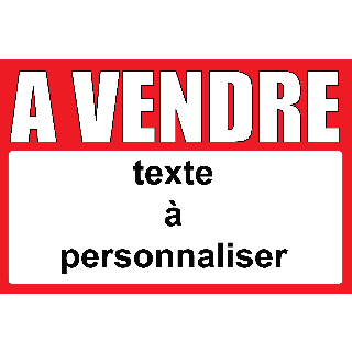 Panneau à vendre 40 x 60 cm Rouge à personnaliser