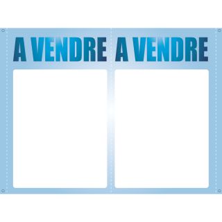 Panneau à vendre double V 75 x 120 cm Azur à personnaliser