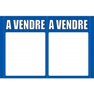 Panneau à vendre double V 55 x 80 cm bleu à personnaliser