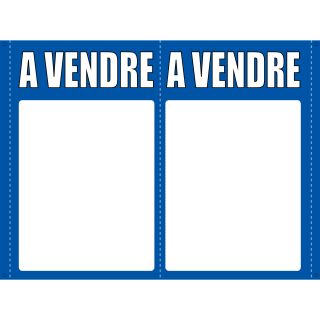 Panneau à vendre double V 75 x 120 cm bleu à personnaliser