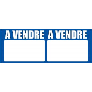 Panneau à vendre double V 75 x 60 cm bleu à personnaliser