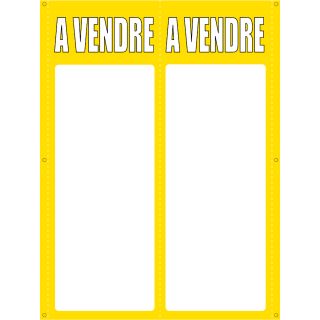 Panneau à vendre double V 55 x 160 cm jaune à personnaliser