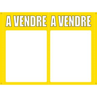 Panneau à vendre double V 75 x 120 cm jaune à personnaliser