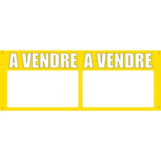 Panneau à vendre double V 75 x 60 cm jaune à personnaliser