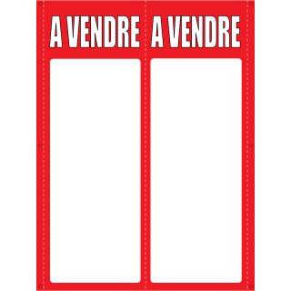 Panneau à vendre double V 55 x 160 cm rouge à personnaliser