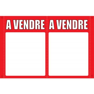 Panneau à vendre double V 55 x 80 cm rouge à personnaliser