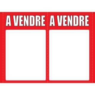 Panneau à vendre double V 75 x 120 cm rouge à personnaliser