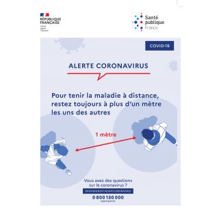 Autocollant de protection face au Coronavirus 40 x 60 cm