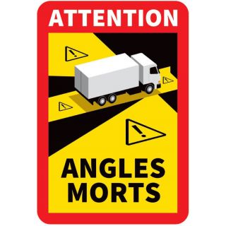 Autocollant angles morts camion 17 x 25 cm