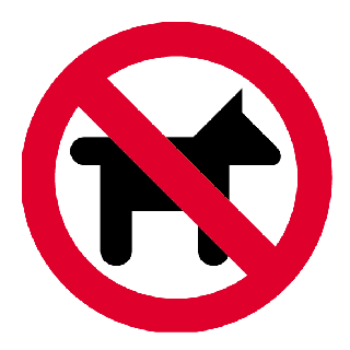 Panneau animaux domestiques non accepté alu