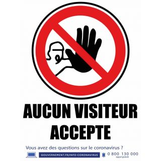 Affiche Aucun visiteur accepté Coronavirus 30 x 40 cm