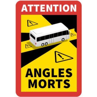 Autocollant angles morts Bus 17 x 25 cm