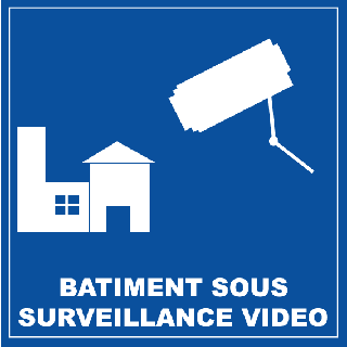 Panneau PVC bâtiment sous surveillance vidéo