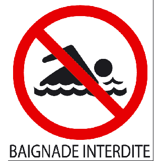 Autocollant baignade interdite 2