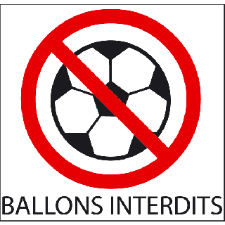 Panneau ballons interdits 2 PVC