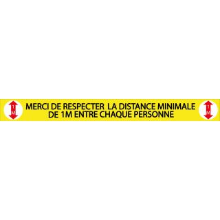 Bande de sol distance COVID-19 jaune et noir