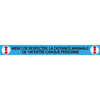 Bande de sol distance COVID-19 bleu et noir