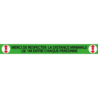Bande de sol distance COVID-19 vert et noir