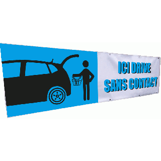 Banderole drive sans contact 3 x 0.8 m avec oeillets