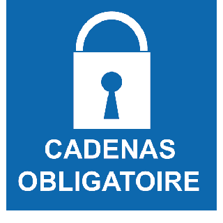 Panneau PVC cadenas obligatoire